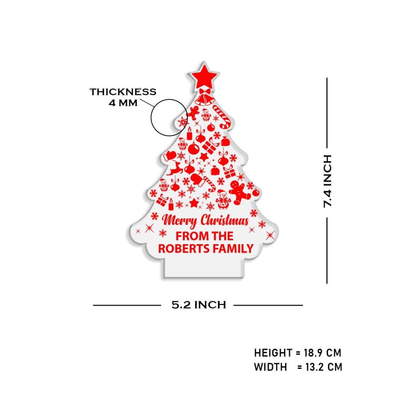 Merry Christmas Decorations Indoor Lights | Personalized Wishing Christmas Night Lamp Multicolored Light & On/Off Touch Button | USB Powered